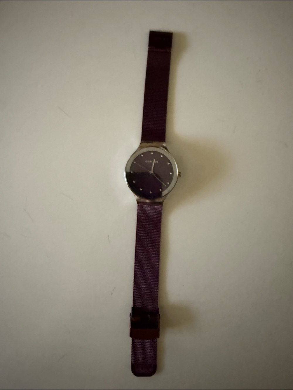 Men's Mesh Strap Watch in Deep Purple